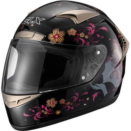 GLX DOT Women's Whisper Full Face Motorcycle Helmet, Black, M - Walmart.com