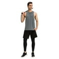 thumbnail image 2 of Active Men's Muscle Workout Tank Top with Deep Armholes and Lightweight Breathable Fabric - Small, Gray, 2 of 5