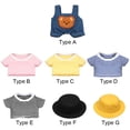 thumbnail image 3 of Doll Accessories DIY Head Decoration Headband Suspender Pants Cartoon Plush Toys Decor Brown Bear Denim Overalls TYPE G, 3 of 8