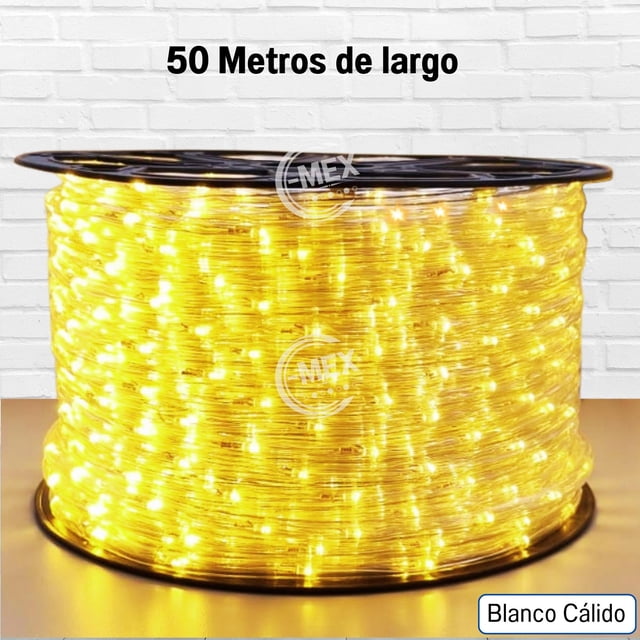 Manguera Navideña LUZ led DOSYU BLANCO CALIDO 50 metros DY-ICE50M-MT-3C