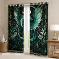 thumbnail image 2 of Homewish Cartoon Dragon Curtains Pack of 2 (42x84 Each),Magic Animal Curtains Blackout,Green Leaves Bedroom Curtains For Boys Kids,Breathable Home Decor, 2 of 6
