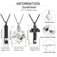thumbnail image 2 of Personlized 3 Pcs Urn Necklace for Ashes Bulk Cremation Birthstone Cross Heart Cubic Jewelry Stainless Steel Memorial Locket for Men Women, 2 of 8