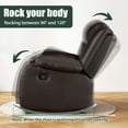 thumbnail image 6 of TrumanPick Manual Recliner Rocker Chair, Leather Glider Rocker Recliner Living Room Theater Reclining Chairs for Adults Small Spaces, Brown, 6 of 9
