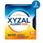 (2 pack) (2 Pack) Xyzal 24 Hour Allergy Relief Tablets, 80ct
