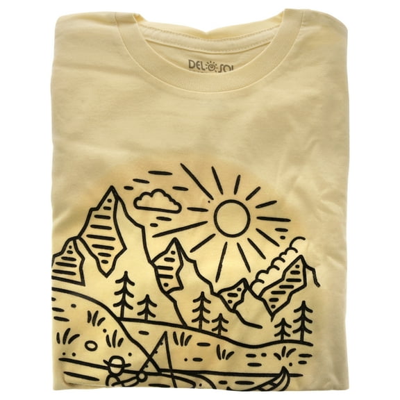 DelSol Kids Crew Tee - Fish Scene - Natural , 1 Pc T-Shirt (YM)