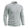 thumbnail image 4 of TOUMENY Men Sweater High Neck Long Sleeve Solid Slim Fit Casual Pullover Winter Knitted Comfortable Workwear Tops Silver L, 4 of 6
