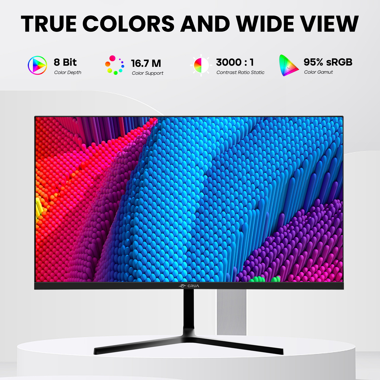Crua 22" Full HD Monitor 100Hz, Black photo 2
