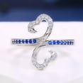 thumbnail image 5 of Pretty Cubic Zircon Heart 925 Silver Ring Women Wedding Jewelry Sz 6-10, 5 of 9