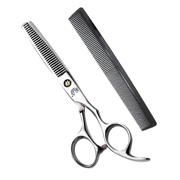 Tijeras profesionales para entresacar el cabello, 6,5 pulgadas, acero inoxidable 440C, tijeras de barbero con peine.