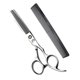 thumbnail image 1 of Tijeras profesionales para entresacar el cabello, 6,5 pulgadas, acero inoxidable 440C, tijeras de barbero con peine., 1 of 5