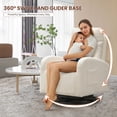 thumbnail image 5 of Muumblus Teddy Swivel Glider Rocking Chair for Baby Nursery, Indoor, White, 5 of 9
