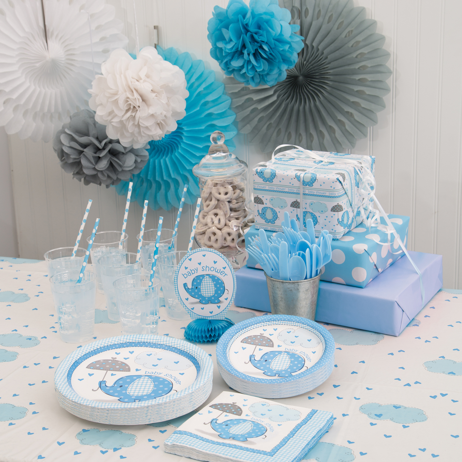 Blue Elephant Baby Shower Paper Dessert Plates, 7in, 8ct - image 3 of 3