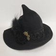 thumbnail image 7 of Wiywef Halloween Witch Hat with Rose Gothic Lace Pointed Cap for Women, 7 of 7