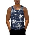 thumbnail image 4 of Taqqpue Men's Floral Tank Tops Crew Neck Sleeveless Tees Quick Dry All Over Print Casual Sport T-Shirts Hawaii Beach Vacation, 4 of 6