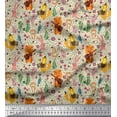 thumbnail image 1 of Soimoi Japan Crepe Satin Fabric Floral,Musical Instruments & Animals Cartoon Print Fabric by The Yard 42 Inch Wide, 1 of 1