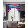 thumbnail image 3 of Orange Blue Pink Moire Swag Valances for Windows, Small Curtains Drapes, Modern Water Ripple Kitchen Window Curtains Over Sink Rod Pocket Window Treatment Valance for Bedroom/Bathroom 56"x36", 3 of 5