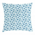 thumbnail image 1 of Shells Throw Pillow Cushion Cover, Watercolor Illustration of Chesnut Turban Type Shell Top View Nautical, Decorative Square Accent Pillow Case, 16 X 16 Inches, Blue Pale Blue White, by Ambesonne, 1 of 2