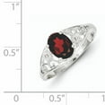 thumbnail image 2 of Sterling Silver Rhodium-Plated Garnet Ring (Size 6) Made In China qr742-6, 2 of 2