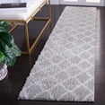 thumbnail image 2 of SAFAVIEH Tahoe Gerald Quatrefoil Shag Runner, 2' x 9', Light Grey/White, 2 of 8