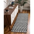 thumbnail image 1 of Unique Loom 3153990 2 ft. 2 in. x 6 ft. Chindi Jute Runner Rug, Black & White, 1 of 1