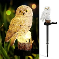 Luxtrada Garden Solar Lights Owl Shape Resin Owl LED Decorative Waterproof Garden Stake Lights, Solar-Powered Night Light, Outdoor Bird Lawn Lamp for Patio Walkway Yard Landscape