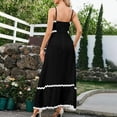 thumbnail image 5 of Ygbgbb Womens Sundresses Sleeveless Dresses Solid Color Maxi Dress Pleated Waist Spaghetti Strap Square Neck Black L, 5 of 5