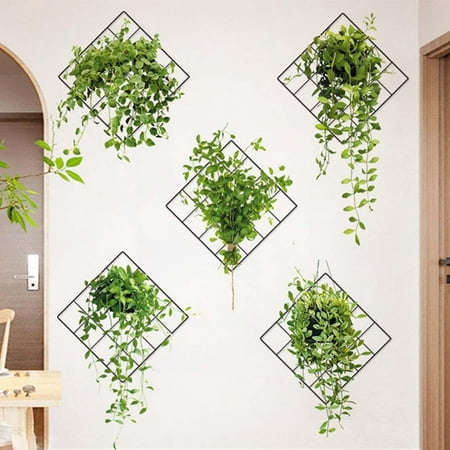 Autocollant mural de plante verte 3D, autocollants muraux verts