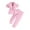 hwj# Pink253, variant on Girls Boys Fall Outfits Two Piece Stylish Clothing Sets Short Mesh Puff Sleeve Notched Collar Bow Belt Button Jacket Tops And Wide Leg Trousers Suits,Hot Pink,3-4 Years