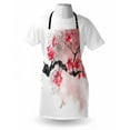 thumbnail image 4 of Floral Apron, Watercolor Splash Floral Branch on Plain Backdrop, Unisex Kitchen Bib with Adjustable Neck for Cooking Gardening, Adult Size, Dark Coral Pale Salmon, by Ambesonne, 4 of 4