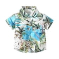 thumbnail image 4 of Coerni Toddler Boys Hawaiian Shirt Baby Short Sleeve Button Down Shirts Tropical Beach Top Lapel Neck Casual Summer Clothes, 4 of 9