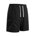 thumbnail image 3 of Fashion YLSDY Mens Workout Cargo Shorts Casual Drawstring Elastic Waist Gym Athletic Outdoor Hiking Shorts with Pockets Black XXL, 3 of 7