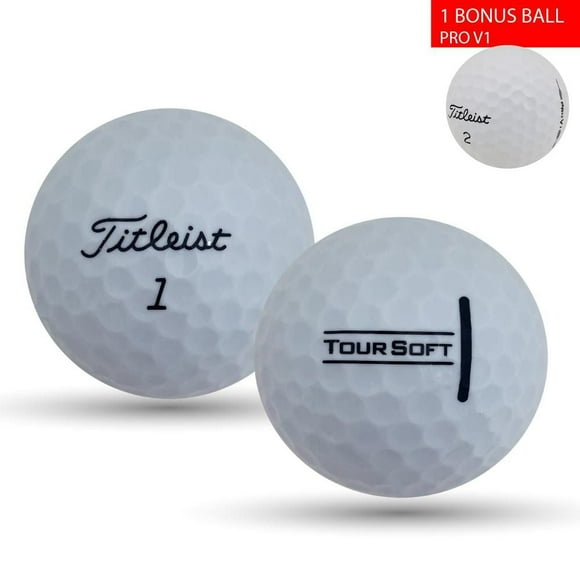 Mulligan - 60 Titleist Tour Soft 1 Bonus Pro V1 5A Recycled Used Golf Balls, White
