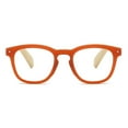 thumbnail image 3 of Square Bamboo Print Reading Glasses 4.00 for Women and Men, Orange Thick Spring Hinge HD Wood Grain Readers +4.00, 3 of 3