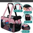 thumbnail image 3 of Soft-Sided Small Dog Purse Carrier with Pockets, Airline Approved Breathable Mesh, Portable Puppy Cat Travel Tote, Pink, 3 of 6