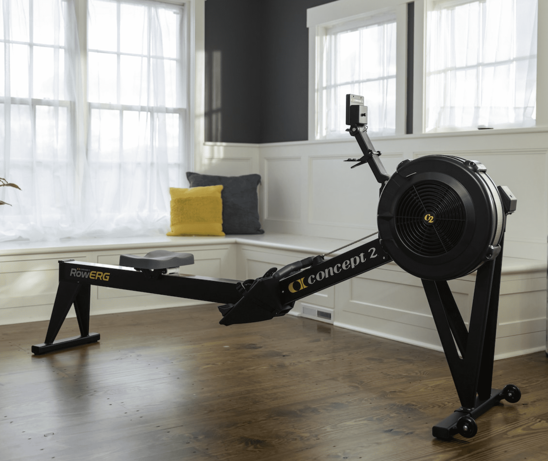 Concept2 RowErg Indoor Rowing Machine with Tall Legs - PM5 Monitor, Device Holder, Adjustable Air Resistance, Easy Storage