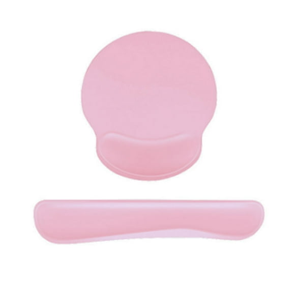 CCOCC Mouse Pad with Wrist Support,Soft Memory Foam & Leather Surface Desk Mat,Ergonomically Designed Wrist Support,Pink