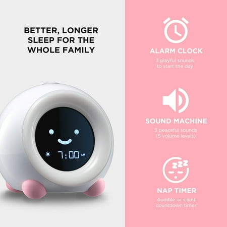 LittleHippo - MELLA All-in-One Alarm Clock with Sleep Trainer for Kids - BLUSH PINK