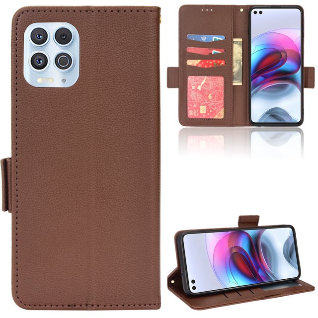 Motorola Edge S Case , PU Leather Flip Cover Card Slots Magnetic Closure Wallet Case for Motorola Edge S