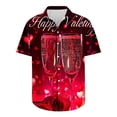 thumbnail image 5 of TrendVibe365 Valentines Womens Tops Button down Shirt Men Pink Plus Size Long Sleeve Polyester Casual Button up Love Heart Printed Lover Gift Blouse Tops for Valentines Gifts 3XL, 5 of 5