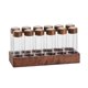 thumbnail image 3 of Dispensador de granos de café Contenedores de almacenamiento de granos de café de vidrio Transparente con soporte de madera Tarro de granos de café 12 hoyos 17g perfecl tarro de almacenamiento, 3 of 8