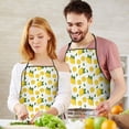 thumbnail image 5 of Yellow Lemon Fruit Slices White Pattern Apron-Garden Aprons for Women with Pockets-Cotton Linen Waterproof Kitchen Cooking Gardening Aprons Adjustable for Kitchen,Cooking,BBQ and Salon 33x27 Inch, 5 of 7