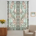 thumbnail image 3 of Stained Glass Sheer Curtains 63 Inches Long, Vintage Colorful Flower Animal Textured Light Filering Curtains, Breathable Simi Curtain Privacy Drapes for Living Room Bedroom Window Treatment, 3 of 9