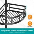 thumbnail image 4 of Corner Shower Caddy Tension Pole: Rustproof 4-Tier Bathroom Organizer Shelves for Bathtub Shampoo Storage - 47-121 Inch Quick Install Adjustable Rod Standing Rack with Soap Rac, 4 of 14