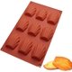 thumbnail image 2 of Pan de silicona con cavidades de formas caprichosas, antiadherente, para hornear pasteles y galletas, color rojo oscuro, 2 of 8
