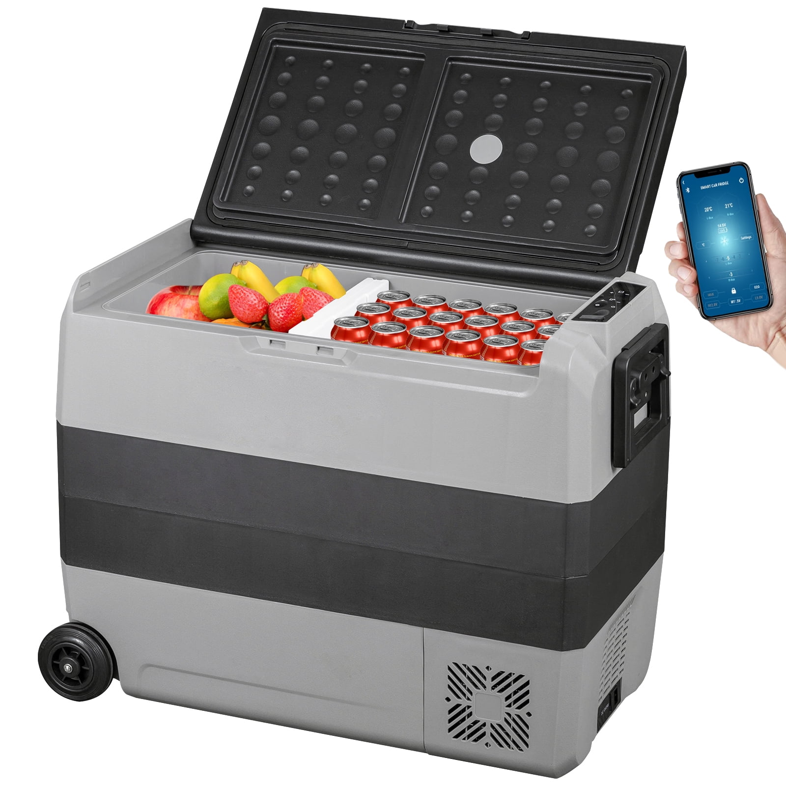 BENTISM 12 Volt Car Refrigerator Portable Freezer 63Qt Dual Zone with