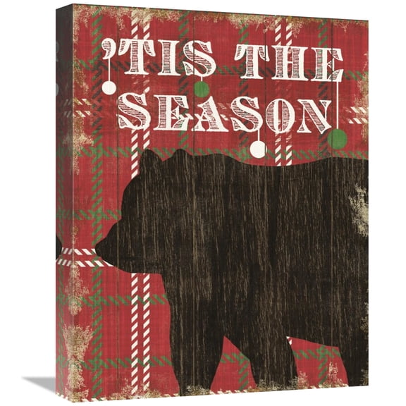 Global Gallery's 'Simple Living Holiday Bear' By Michael Mullan Stretched Canvas Wall Art