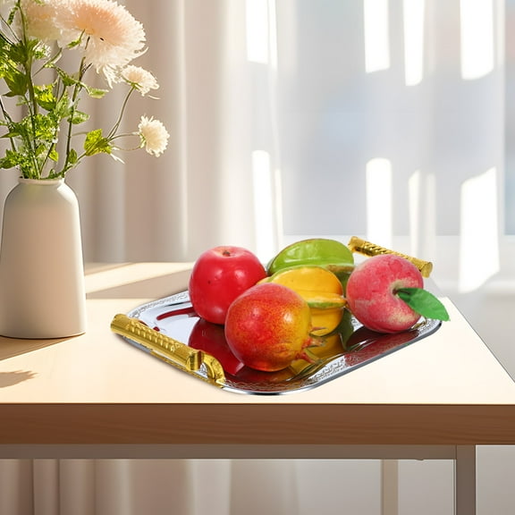 WHAMVOX Rectangular Serving Tray Large 29.00X23.40X1.50CM Silver