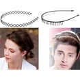 thumbnail image 4 of Hombres Multi-estilo Banda para el cabello para deportes Negro Diadema unisex Accesorios para el cabello Diadema de metal en zigzag (10A), 4 of 5