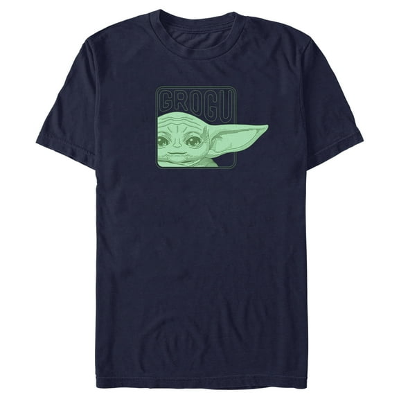 Men's Star Wars: The Mandalorian Grogu Ear Logo Graphic Tee Navy Blue 3X Large