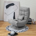 thumbnail image 2 of Costway 360° Swivel Floor Chair 5-Level Adjustable Lazy Chair w/ Massage Pillow Grey, 2 of 10